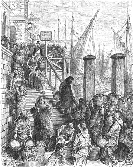 'Billingsgate - Landing the Fish', 1872.  Creator: Gustave Doré.