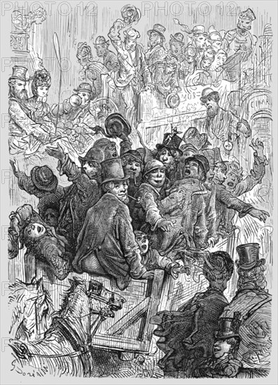 'Home from Hampton Court Races', 1872.  Creator: Gustave Doré.