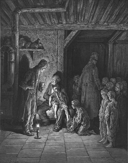 'Found in the Street', 1872.  Creator: Gustave Doré.