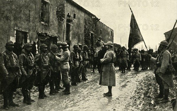 French soldiers...after the Battle of Champagne, northern France, First World War, 1915, (c1920).  Creator: Unknown.