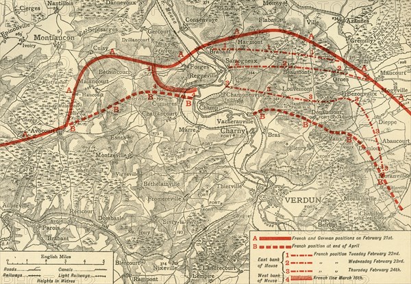 '...positions in the Battle of Verdun, northern France, First World War, 1916, (c1920). Creator: Unknown.