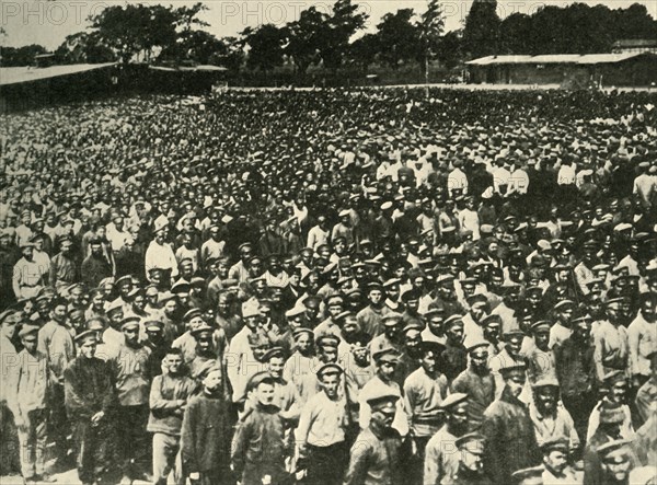 'Russian Prisoners in...one of the internment camps', First World War, 1914-1918, (c1920).  Creator: Unknown.