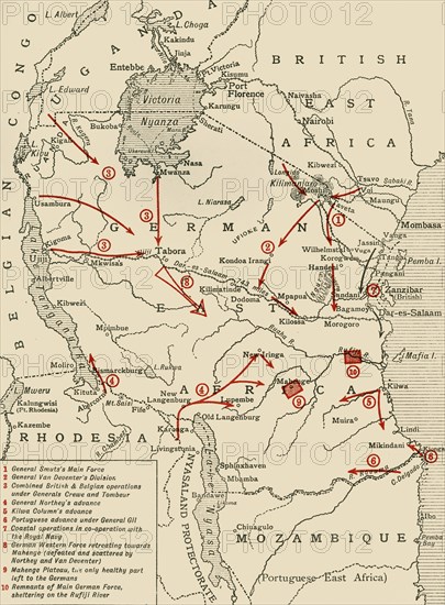 Colonial possessions in East Africa during the First World War, c1916, (c1920).  Creator: Unknown.