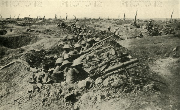 'British troops awaiting the order to attack', Western Front, First World War, c1916, (c1920). Creator: Unknown.