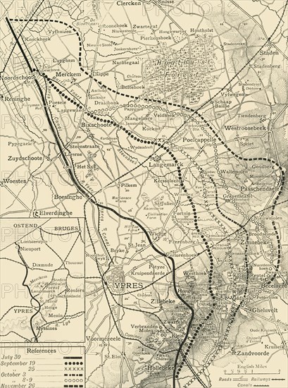 'The Battles of the Flanders Ridges, July 30-November 26, 1917', (c1920).  Creator: Unknown.