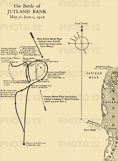 'The Battle of Jutland Bank, May 31-June 1, 1916', (c1920). Creator: Unknown.