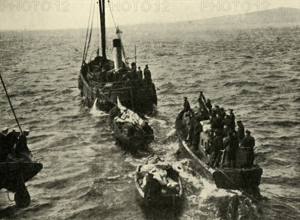 'The Scuttling of the German Fleet at Scapa Flow', First World War, 1918, (c1920). Creator: Unknown.