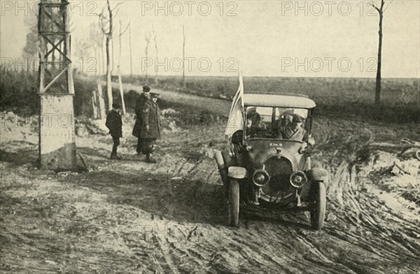 German officers indicating the whereabouts of landmines, First World War, 1918, (c1920). Creator: Unknown.