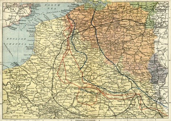 'The Theatre of War on the Western Front', (c1920). Creator: Unknown.