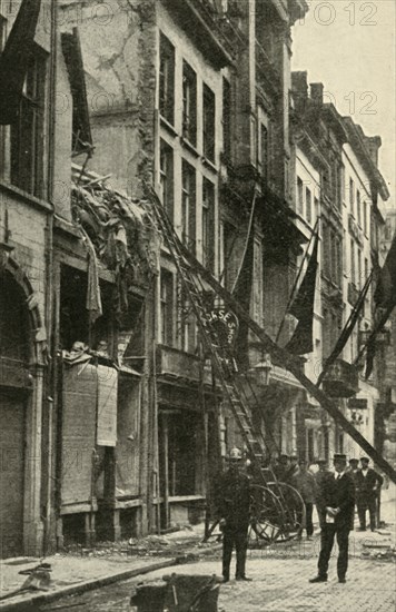 Bomb damage in Antwerp, Belgium, First World War, 1914, (c1920). Creator: Unknown.