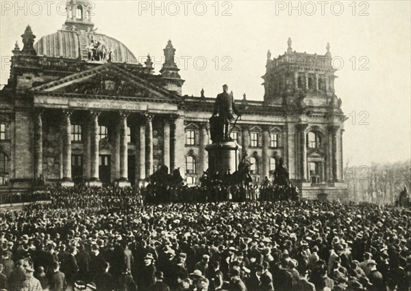 The creation of a new German republic, Reichstag, Berlin, 9 November 1918, (c1920). Creator: Unknown.