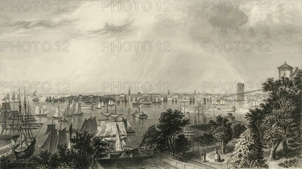 'City of New York, from Brooklyn Heights', 1874.  Creator: George R. Hall.