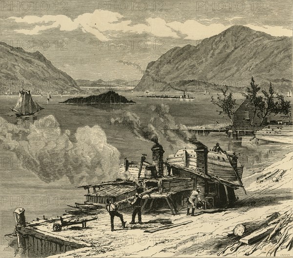 'The Hudson, south from Newburg', 1874.  Creator: John Karst.