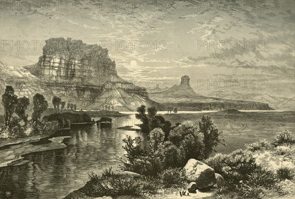 'Cliffs of Green River', 1874.  Creator: W. Roberts.