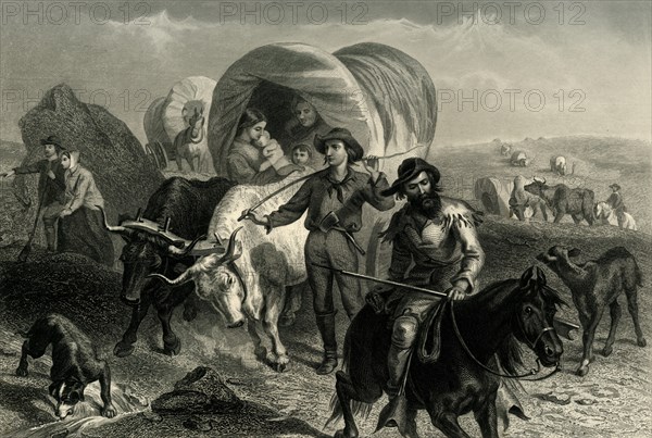'Emigrants Crossing the Plains', c1869, (1874).  Creator: Henry Bryan Hall Jr..