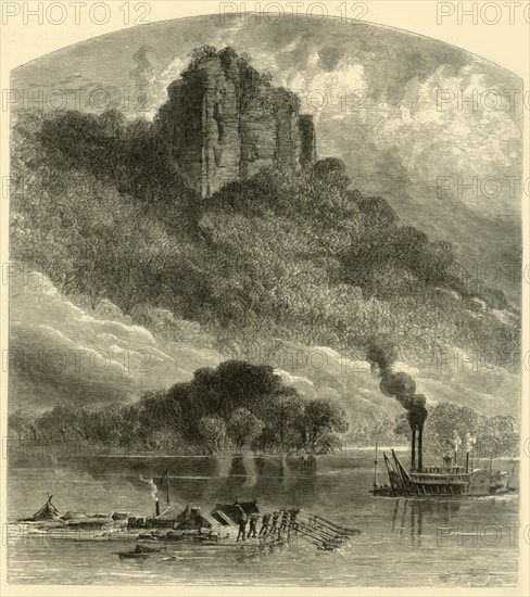 'Chimney Rock, near Fountain City', 1874.  Creator: Alfred Waud.