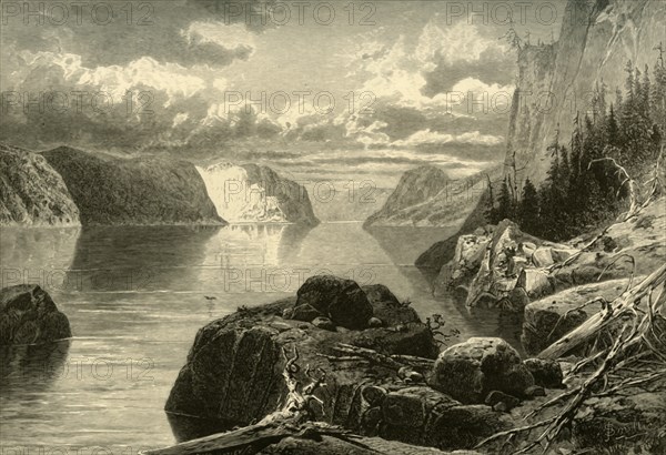 'Point Noir, Trinity Rock, and Cape Eternity, Saguenay River', c1870. Creator: Frederick William Quartley.