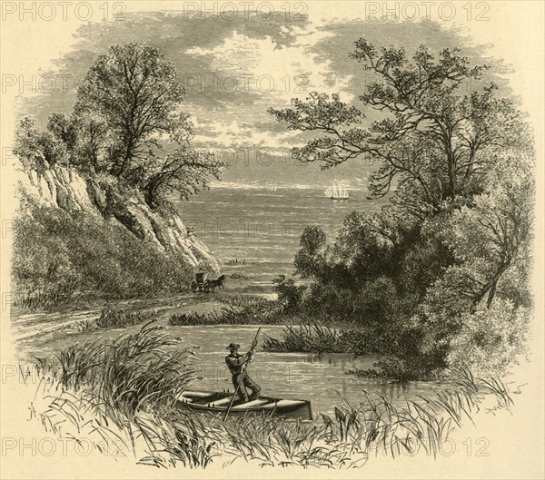 'Glimpse of Lake Michigan', 1874.  Creator: Alfred Waud.