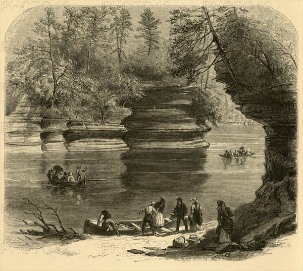 'Steamboat Rock, Wisconsin River', 1874.  Creator: Alfred Waud.