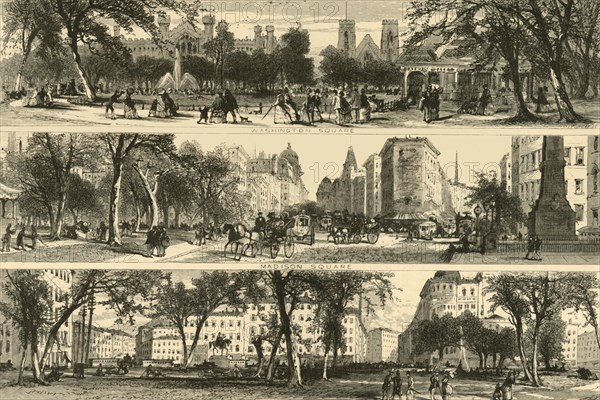 'Washington, Madison, and Union Squares', c1870. Creator: William James Palmer.