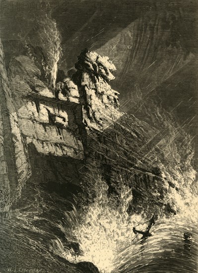 'The "Spouting Horn" in a Storm', 1872.  Creator: W. J. Linton.