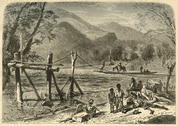 'A Ferry on the French Broad', 1872.  Creator: John Karst.