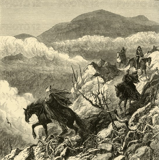 'The Descent from Mount Washington', 1872.  Creator: W.H. Morse.