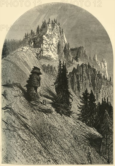 'Cliffs on the Yellowstone', 1872.  Creator: John Filmer.