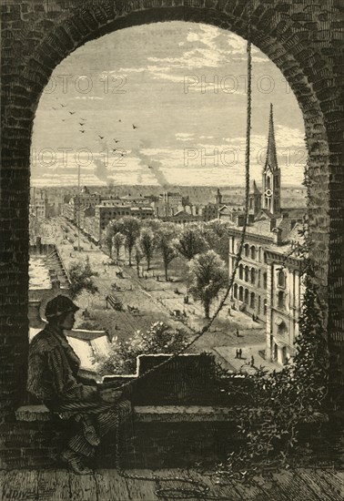 'Superior Street, Cleveland, from Presbyterian Church', 1872. Creator: John Karst.