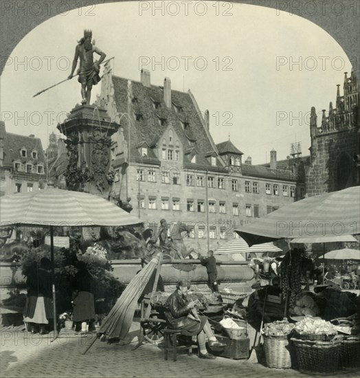 'The Market and Frauenkirche Square, Nuremburg, Germany', c1930s. Creator: Unknown.