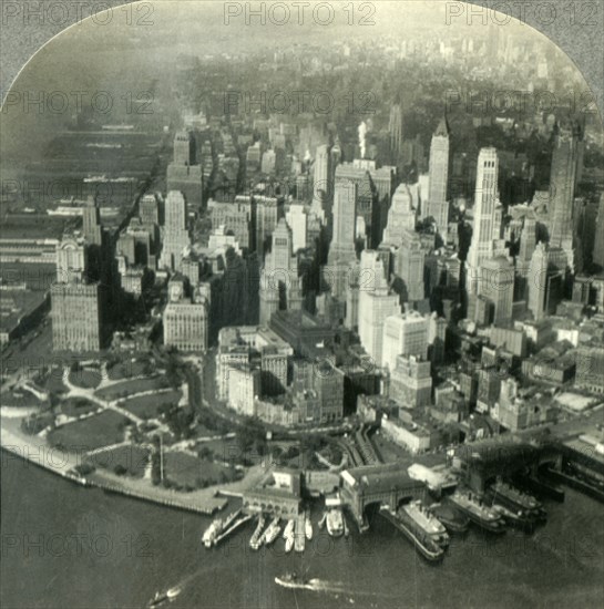 'Manhattan and the Hudson River from the Air, New York', c1930s. Creator: Unknown.