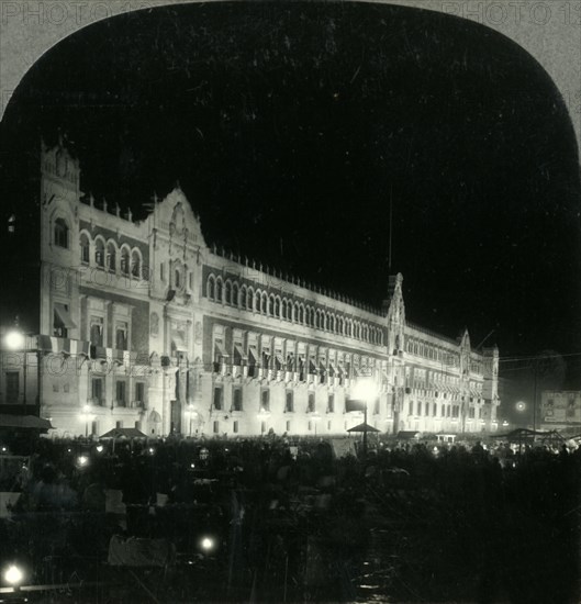 'Illumination of National Palace on Evening of Independence Day Celebration, Mexico City', c1930s. Creator: Unknown.