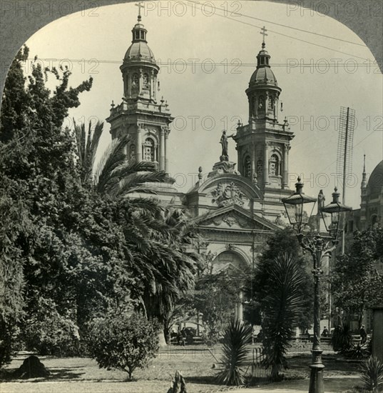 'The Plaza de Armas and Cathedral, Santiago, Chile', c1930s. Creator: Unknown.