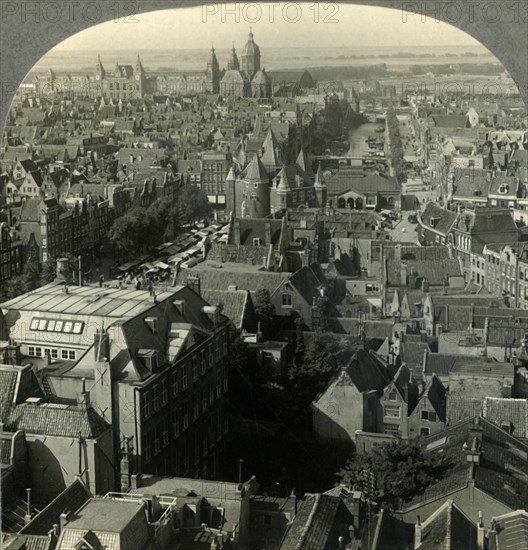 'From Zuider Kerk N.W. over Market and Weigh House to Suburbs, Amsterdam, Netherlands', c1930s. Creator: Unknown.