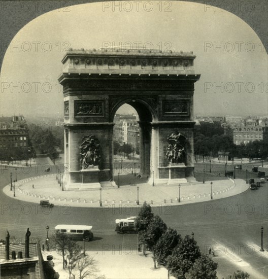 'The Arch of Triumph and the Place de l'Etoile, Paris, France', c1930s. Creator: Unknown.