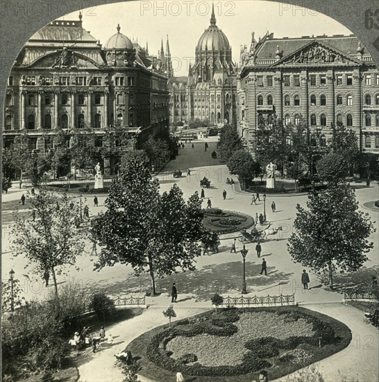 'Liberty Square with Parliament House, Budapest, Hungary', c1930s. Creator: Unknown.