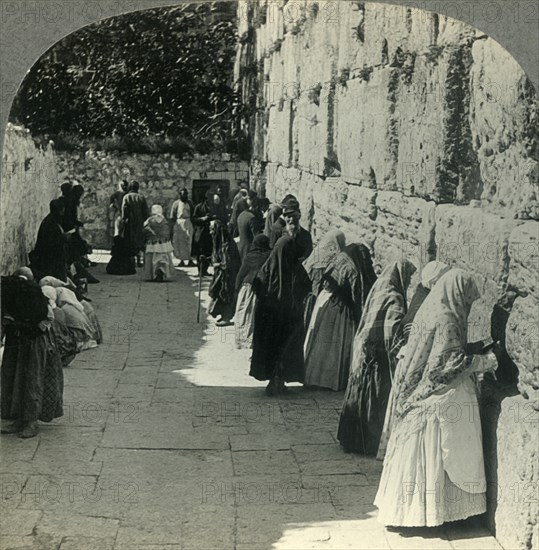 'The Jews' Wailing Place - Outer Wall of the Temple, Jerusalem, Palestine', c1930s. Creator: Unknown.