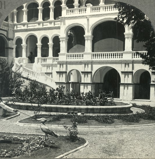 'Sirdar's Palace (Site of General Gordon's Death) and Shoebill Stork, Khartoum', c1930s. Creator: Unknown.