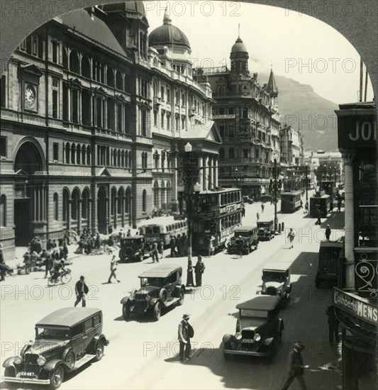'The Post Office and Curb Flower Market, Adderley Street, Cape Town, South Africa', c1930s. Creator: Unknown.