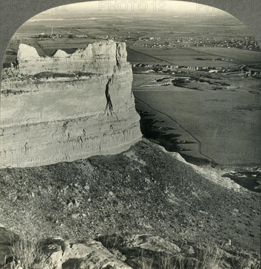 'Looking Across Sugar Beet Fields, Platte River Valley, Scotts Bluff, Nebraska', c1930s Creator: Unknown.