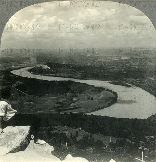 'Chattanooga and Tennessee River Valley from Lookout Mountain, Tennessee', c1930s. Creator: Unknown.
