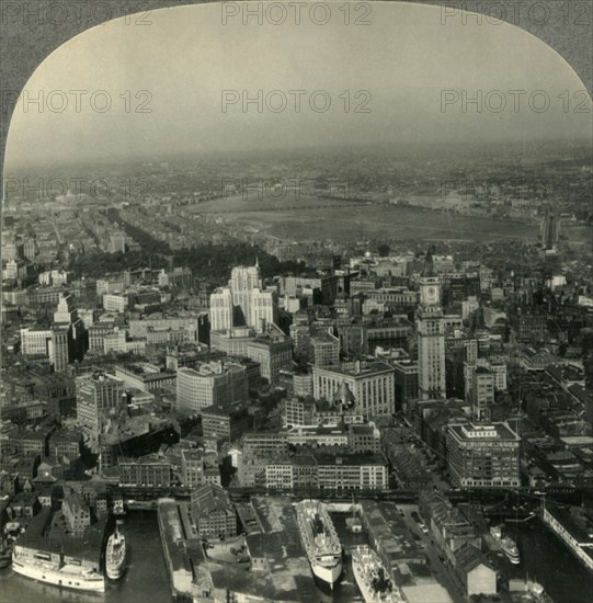'View over Boston, Mass., from an Airplane', c1930s. Creator: Unknown.