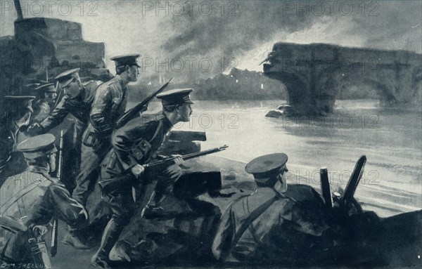 'Retreat from Belgium:  British Troops on the River Prepared To Resist the German Advance', 1915 Creator: Unknown.