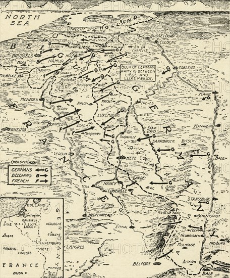 'First Positions of the Two Million Troops of the Warring Nations', 1915. Creator: Unknown.