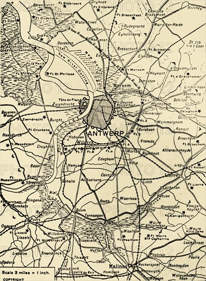 The District Round Antwerp', 1915. Creator: Unknown.