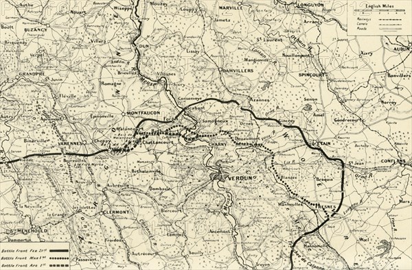 'The Battle-Fronts in the Opening Stages of the Fight for Verdun', 1916. Creator: Unknown.