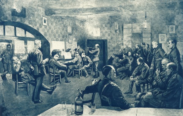 'An Evening Concert in Officers' Mess of the Artists Rifles', 1917. Creator: Unknown.