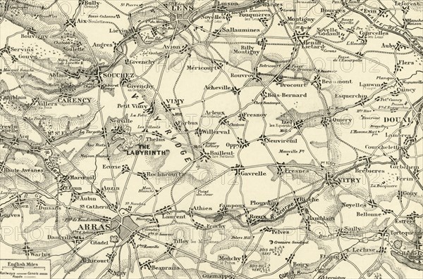 'Detailed Map of the Arras Fighting Area', 1917. Creator: Unknown.