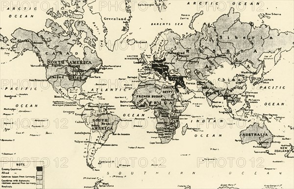 'Map of the World After Three Years of War', 1917. Creator: Unknown.