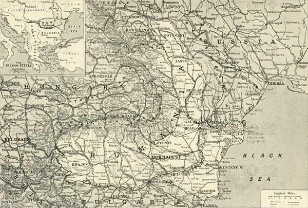 'Map Indicating the Area of the Rumanian Campaign', 1917. Creator: Unknown.